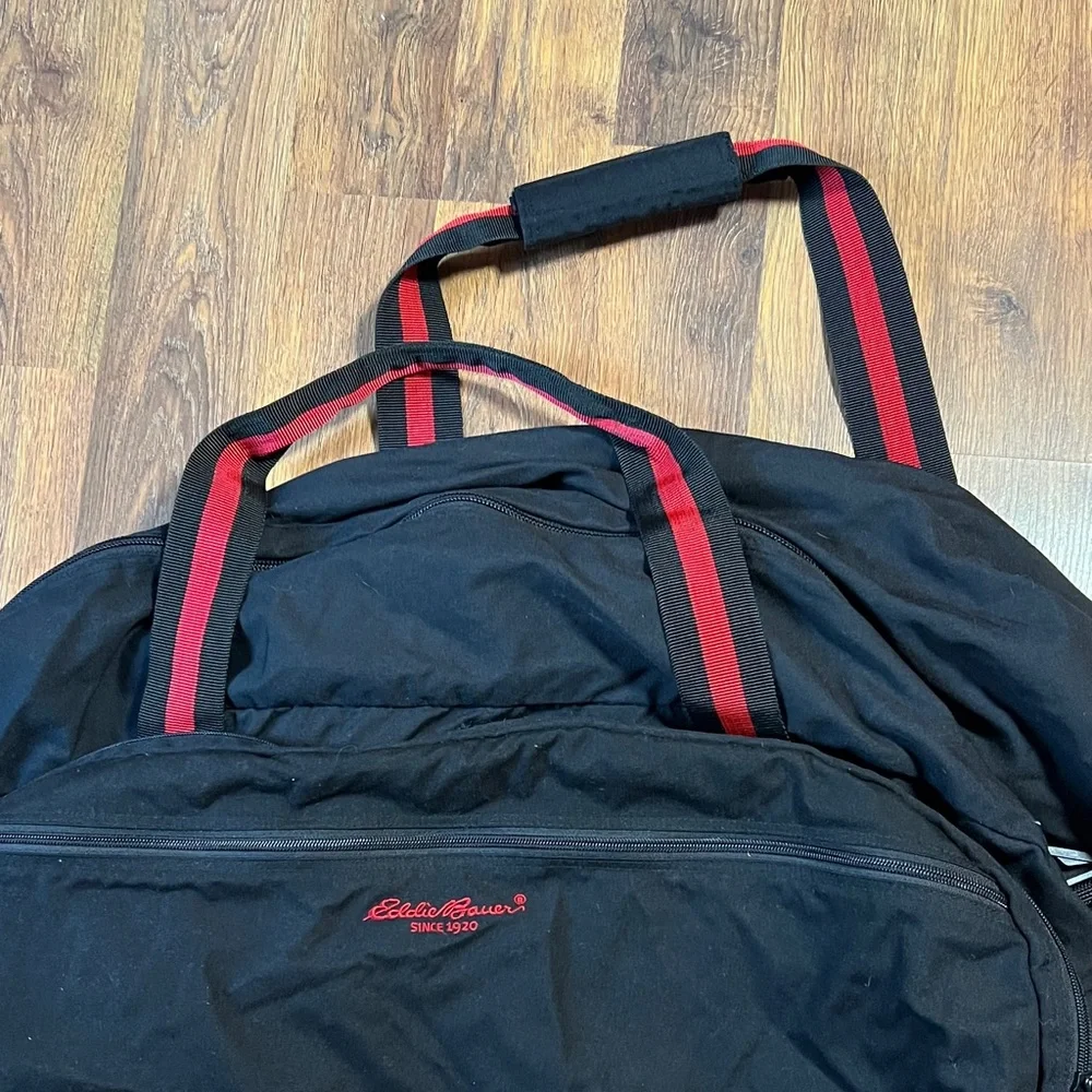 Eddie Bauer Black and Red Duffel Bag